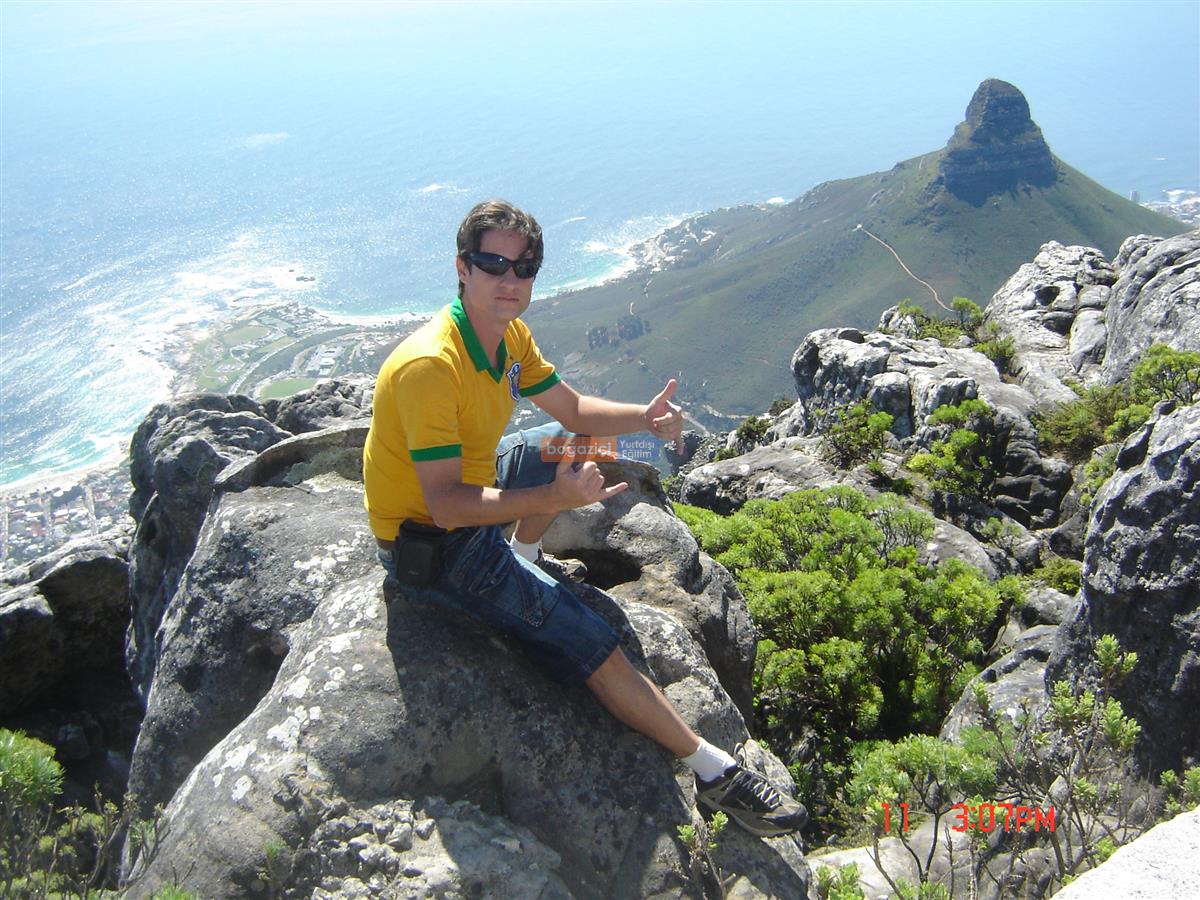 student - on top of table mountain